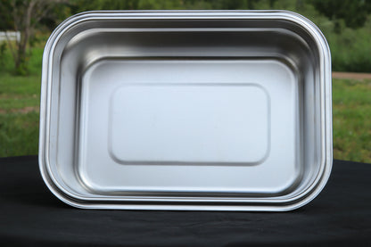 Recovery Basin Reusable Large Food Container - 84oz Stainless Steel with Leakproof PP Lid